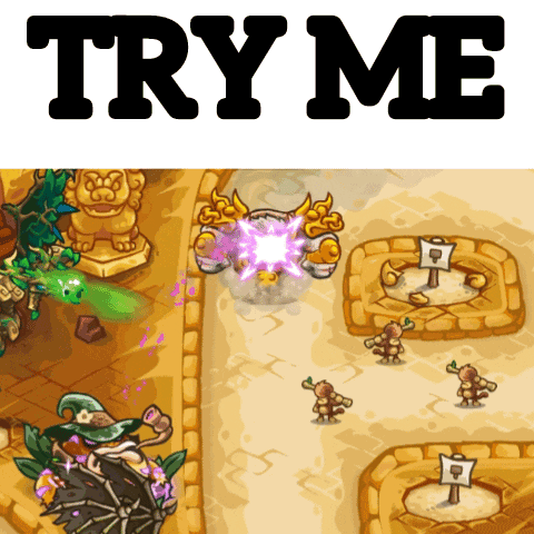 a picture of a video game with the words " try me " above it
