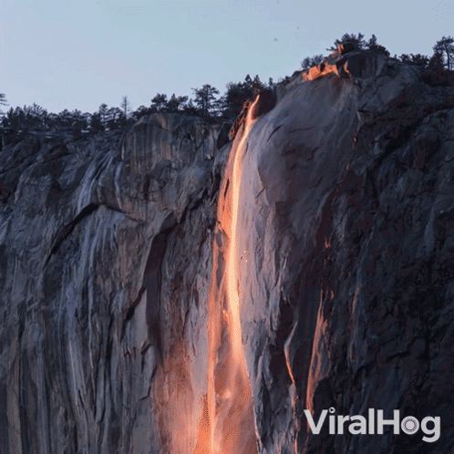 A Picture Of A Waterfall With The Word Viralhog On The Bottom GIF