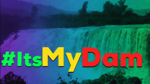 A Picture Of A Waterfall With The Words Itsmydam GIF