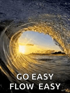 A Picture Of A Wave In The Ocean With The Words `` Go Easy Flow Easy '' GIF