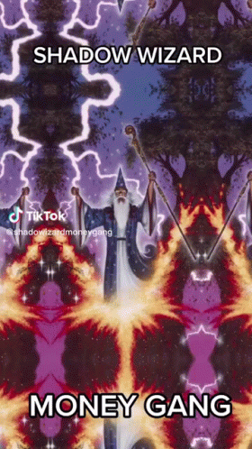A Picture Of A Wizard With The Words Shadow Wizard Money Gang Below It GIF