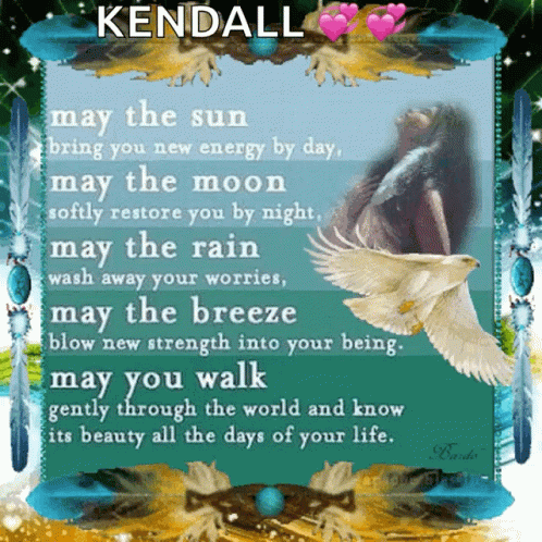 A Picture Of A Woman And An Eagle With The Name Kendall GIF
