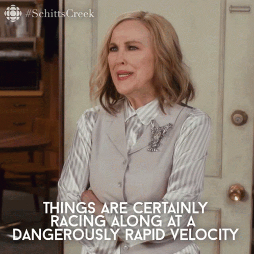 A Picture Of A Woman From Schitt 'S Creek GIF