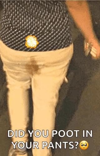 A Picture Of A Woman 'S Butt With The Words Did You Poot In Your Pants Below It GIF