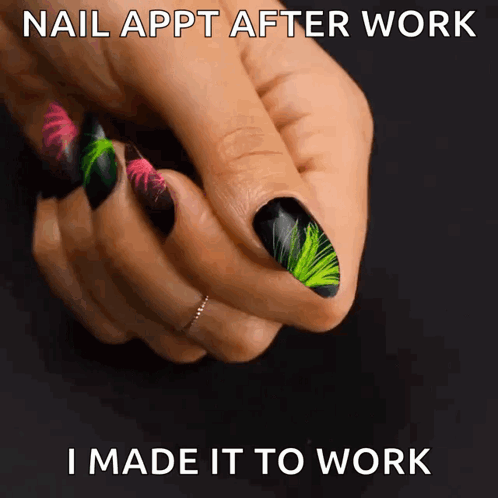 Woman's Nails With Nail Appointment Caption GIF