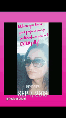 A Picture Of A Woman Wearing Sunglasses And A Quote About Memories GIF
