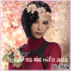 Woman With Flower Crown And Es De Nifa Ada Text GIF