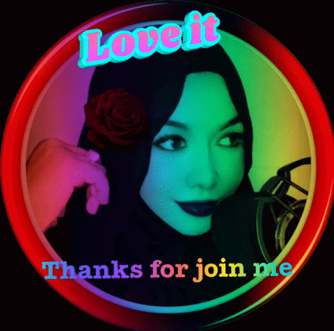 A Picture Of A Woman With A Rose In Her Hair With The Words Love It Thanks For Joining Me GIF