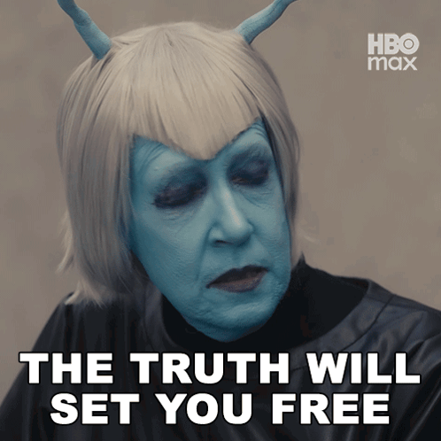 A Picture Of A Woman With Horns Says The Truth Will Set You Free GIF