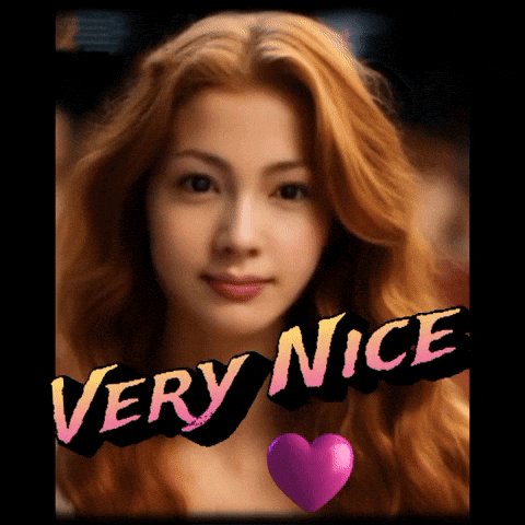 A Picture Of A Woman With Red Hair And The Words Very Nice Above Her GIF