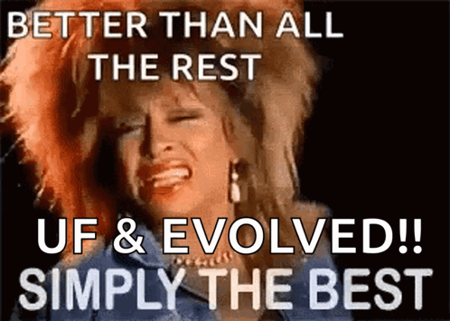 A Picture Of A Woman With The Caption Better Than All The Rest Uf & Evolved Simply The Best GIF