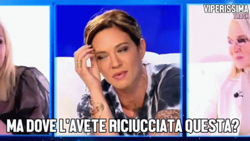 A Picture Of A Woman With The Caption Ma Dove L' Avete Richiata Questa ? GIF