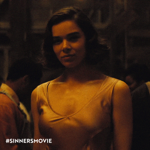 A Picture Of A Woman With The Hashtag #Sinnersmovie On It GIF