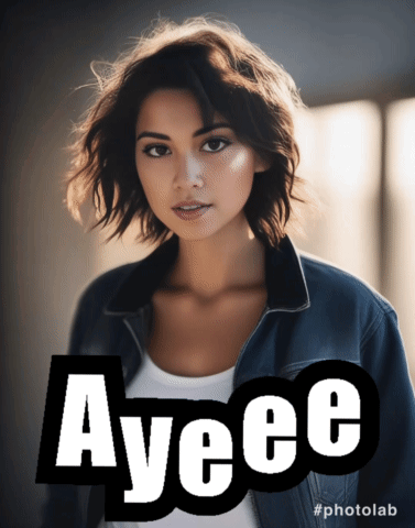 A Picture Of A Woman With The Name Ayeee GIF