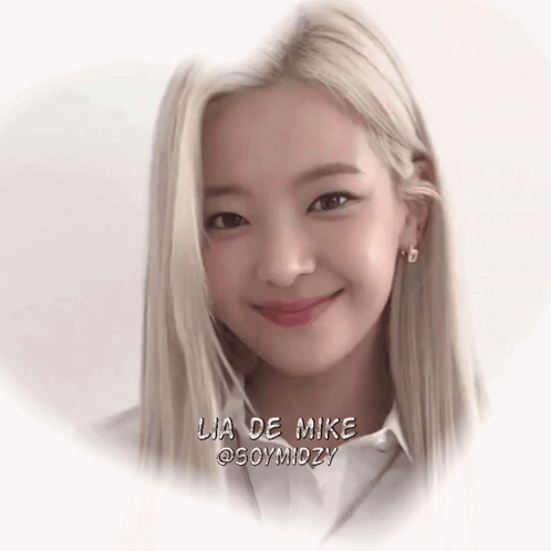 A Picture Of A Woman With The Name Lia De Mike Written On It GIF