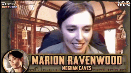 A Picture Of A Woman With The Name Marion Ravenwood GIF