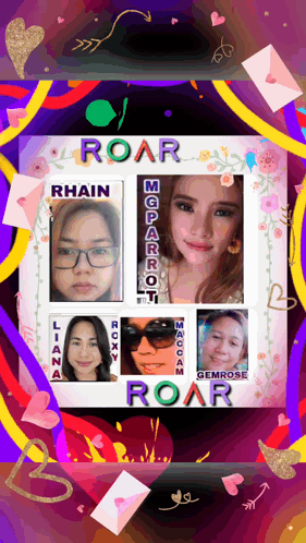 A Picture Of A Woman With The Name Rhain On It GIF
