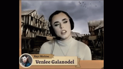A Picture Of A Woman With The Name Venlee Galanodel On It GIF