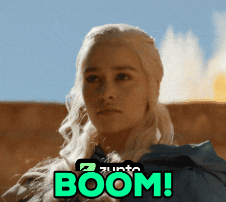 A Picture Of A Woman With The Word Boom In Green Letters GIF