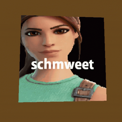 A Picture Of A Woman With The Word Schmweet Written On It GIF