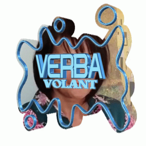 A Picture Of A Woman With The Word Verba Volant Written On It GIF