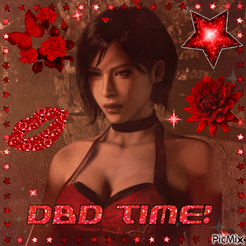 Woman With DBD Time Text In Red GIF