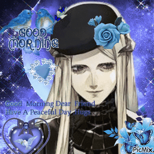 A Picture Of A Woman With The Words Good Morning Dear Friend Have A Peaceful Day GIF