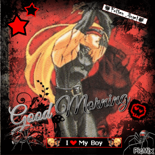 A Picture Of A Woman With The Words Good Morning I Love My Boy GIF