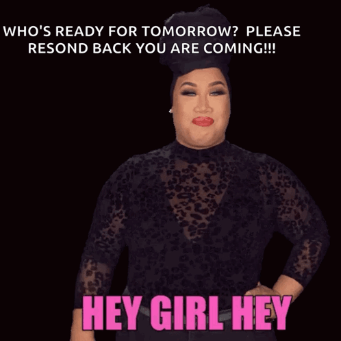 A Picture Of A Woman With The Words Hey Girl Hey Below Her GIF