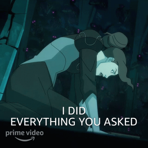 A Picture Of A Woman With The Words I Did Everything You Asked Above Her GIF