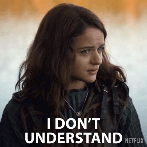 A Picture Of A Woman With The Words " I Don 'T Understand " Written On It GIF