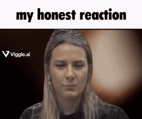 A Picture Of A Woman With The Words My Honest Reaction GIF