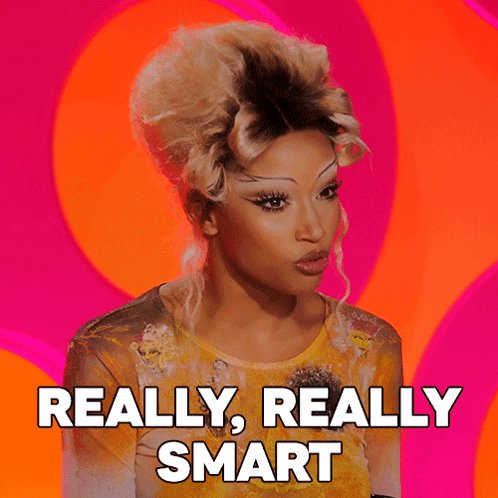 a picture of a woman with the words " really really smart "