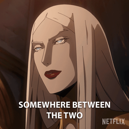 A Picture Of A Woman With The Words Somewhere Between The Two GIF