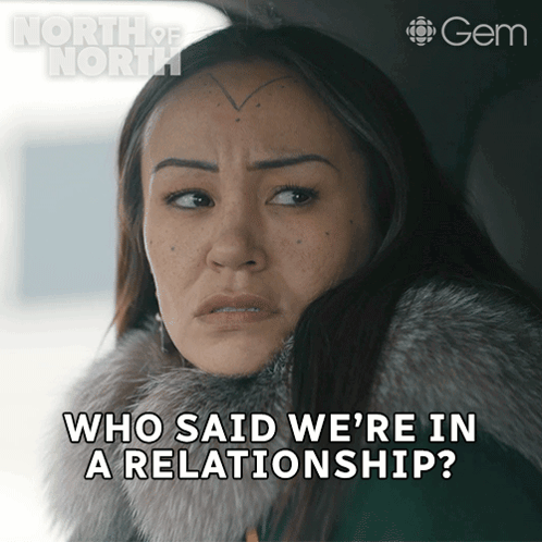 A Picture Of A Woman With The Words Who Said We 'Re In A Relationship On It GIF