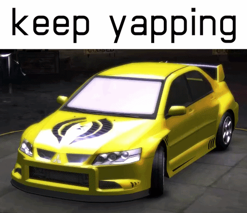 A Picture Of A Yellow Car With The Words Keep Yapping Below It GIF