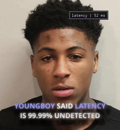 A Picture Of A Young Boy With The Caption " Youngboy Said Latency Is 99.99% Undetected " GIF