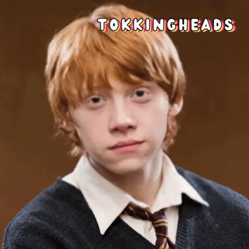 A Picture Of A Young Man With Red Hair And The Words Tokingheads Above Him GIF