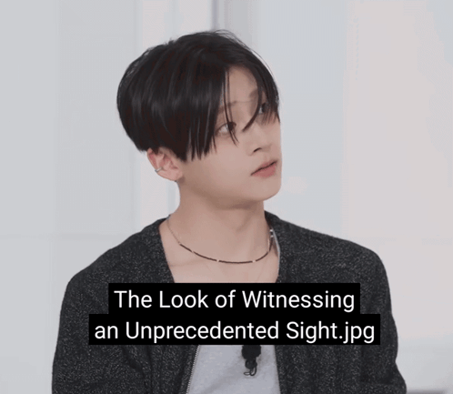 A Picture Of A Young Man With The Caption " The Look Of Witnessing An Unprecedented Sight Jpg " GIF