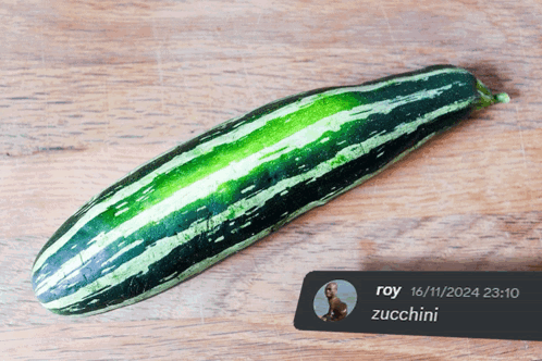 A Picture Of A Zucchini With The Date 16/11/2024 On The Bottom GIF
