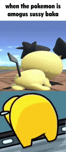 A Picture Of Among Us And A Picture Of A Pokemon GIF