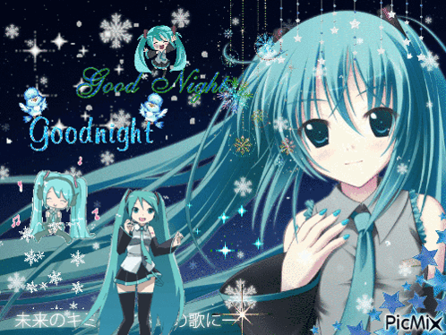 Anime Girl Saying Good Night GIF