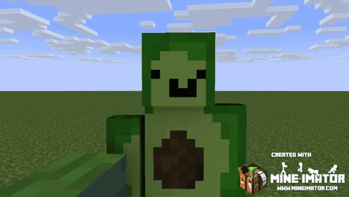 A Picture Of An Avocado In A Video Game Created With Mine Imator GIF