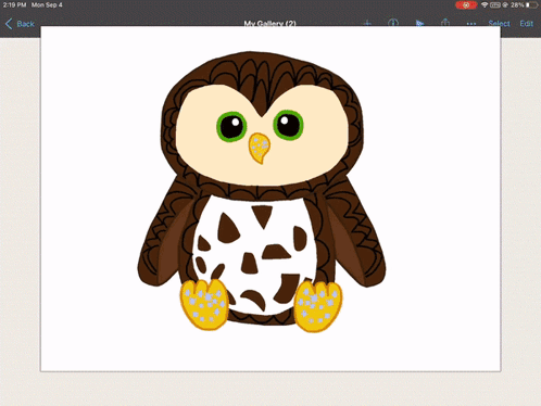 A Picture Of An Owl Is Displayed On A Cell Phone Screen GIF