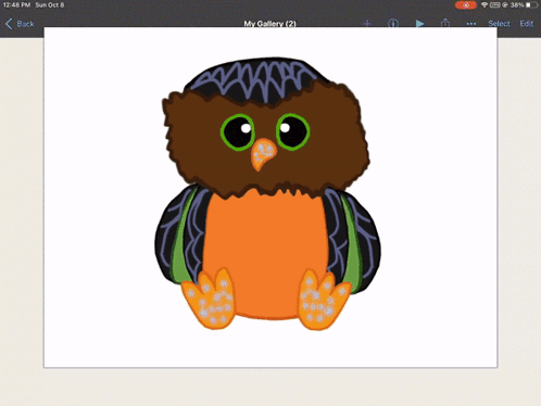 A Picture Of An Owl Is In A Gallery On A Phone Screen GIF