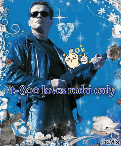 A Picture Of Arnold Schwarzenegger With The Words T-800 Loves Rodri Only On It GIF