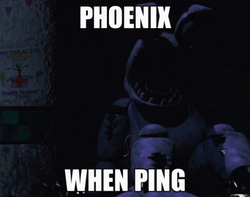 A Picture Of Bonnie From Five Nights At Freddy 'S With A Caption That Says Phoenix When Ping GIF