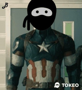 A Picture Of Captain America With A Ninja Mask On GIF