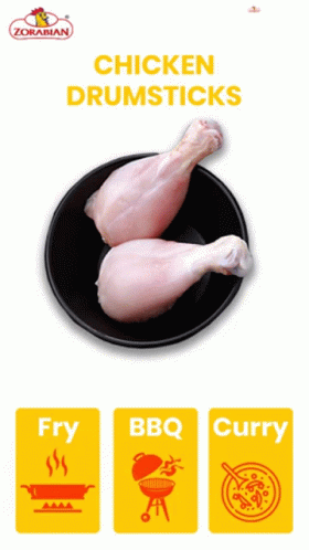 A Picture Of Chicken Drumsticks On A Black Bowl GIF