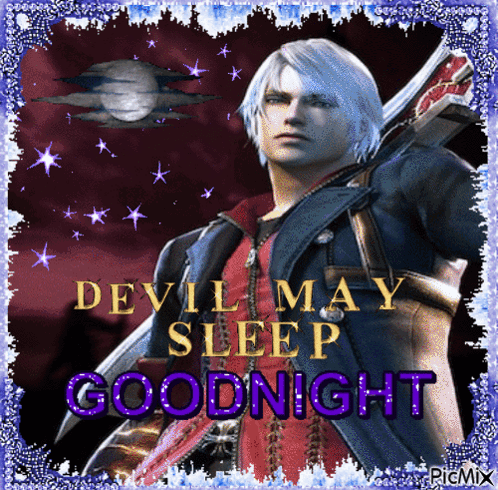 A Picture Of Devil May Sleep Goodnight With A Video Game Character GIF